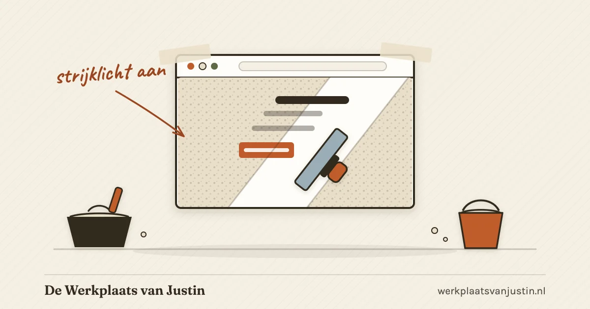 Illustratie van een pleisterspaan die een gladde baan over een browservenster trekt
